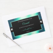 Eye Catching Black Blauwgroen Brilliants Productla Rechthoekige Sticker (Envelop)