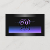 Eye Catching Black Blue Shimmer met Chic Initialen Visitekaartje (Voorkant)