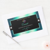 Eye Catching Black Shiny Blauwgroen Logo Product L Rechthoekige Sticker (Envelop)