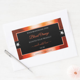 Eye Catching Black Sinaasappel Brilliants Productl Rechthoekige Sticker