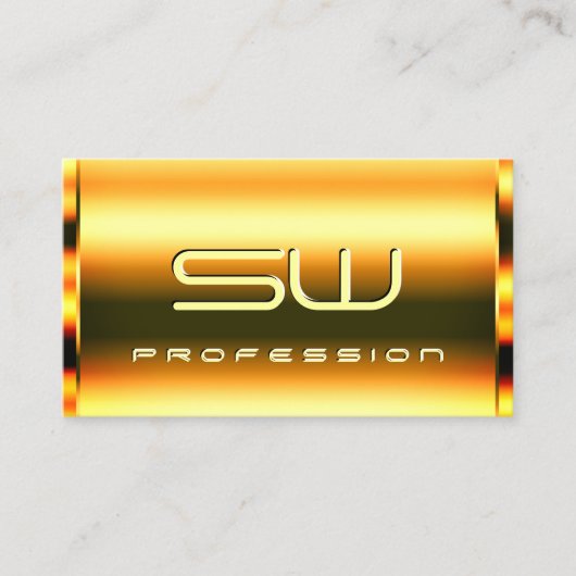 Eye Catching Bright Shimmery Sinaasappel en Monogr Visitekaartje (Voorkant)