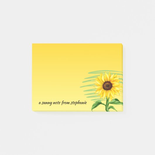 Eye Catching Bright Yellow Zonnebloem gepersonalis Post-it® Notes (Voorkant)