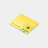 Eye Catching Bright Yellow Zonnebloem gepersonalis Post-it® Notes (Schuin)