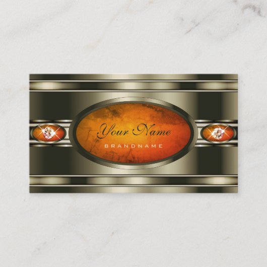 Eye Catching Chrome Effect Oranje Marmeren Patroon Visitekaartje (Voorkant)
