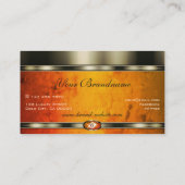 Eye Catching Chrome Effect Oranje Marmeren Patroon Visitekaartje (Achterkant)