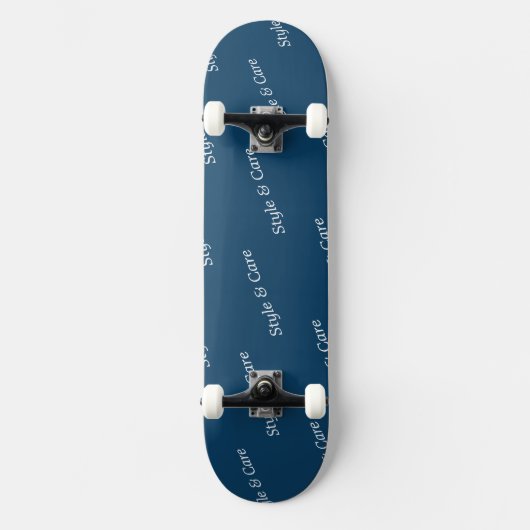 Eye Catching Custom Brand Name Text Pattern Navy Persoonlijk Skateboard (Voorkant)