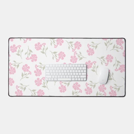 Eye Catching Deep Pink Floral Pattern Large Bureaumat (Keyboard & Muis)