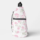 Eye-Catching Deep Pink Floral Pattern Stylish Sling Bag (Voorkant)