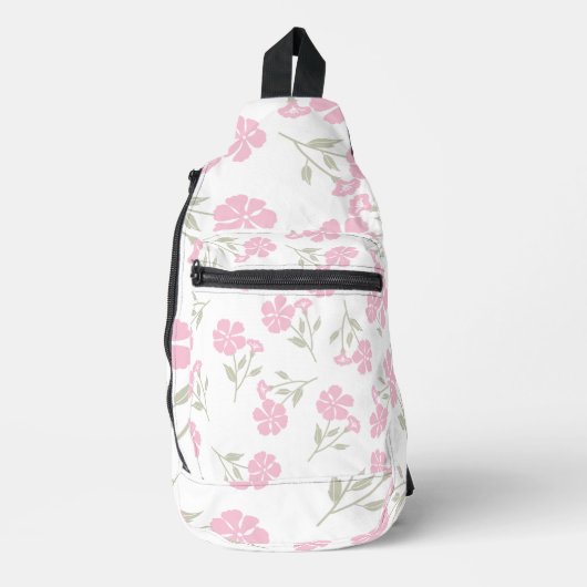 Eye-Catching Deep Pink Floral Pattern Stylish Sling Bag (Voorkant)