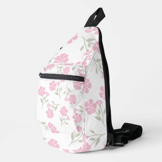 Eye-Catching Deep Pink Floral Pattern Stylish Sling Bag (Rechterhoek)