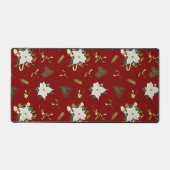 Eye Catching Floral Pattern Deep Red Bureaumat (Voorkant)