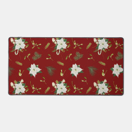 Eye Catching Floral Pattern Deep Red Bureaumat