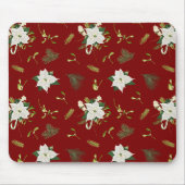 Eye Catching Floral Pattern Deep Red Mouse Pad Muismat (Voorkant)