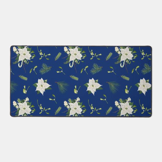 Eye Catching Floral Pattern Navy Blue Bureaumat (Voorkant)