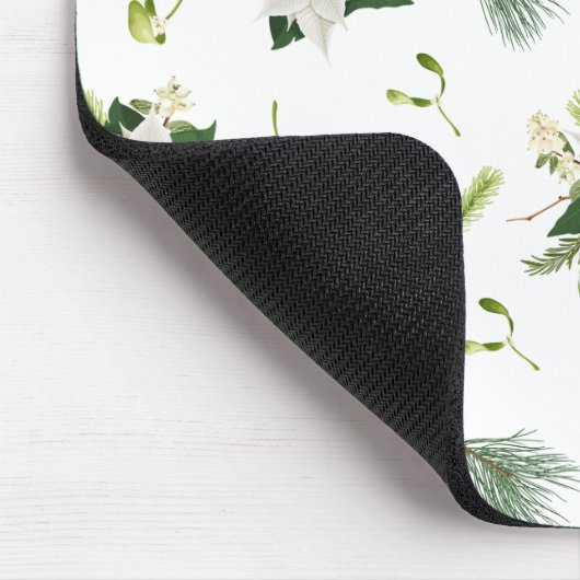 Eye Catching Floral Pattern White Mouse Pad Muismat (Hoek)