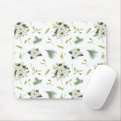 Eye Catching Floral Pattern White Mouse Pad Muismat (Met muis)
