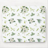 Eye Catching Floral Pattern White Mouse Pad Muismat (Voorkant)