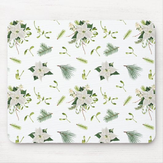 Eye Catching Floral Pattern White Mouse Pad Muismat (Voorkant)