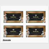 Eye Catching Floral Product Labels Black and Gold (Vel)