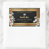 Eye Catching Floral Product Labels Black and Gold (Tas)