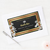 Eye Catching Floral Product Labels Black and Gold (Envelop)
