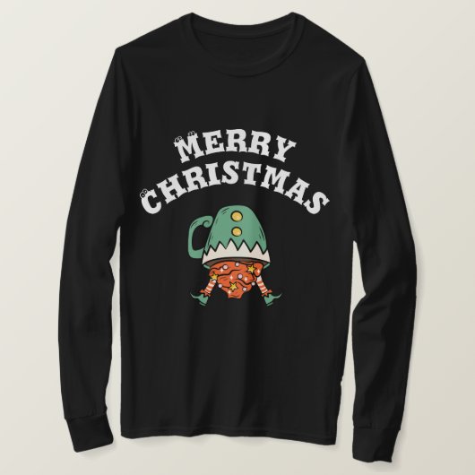 Eye catching Funny Elf in een mok Vrolijk kerstfee T-shirt (Design voorkant)