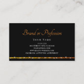 Eye Catching Glitter Spark Stars Custom Logo Black Visitekaartje (Achterkant)