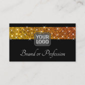 Eye Catching Glitter Spark Stars Custom Logo Black Visitekaartje (Voorkant)
