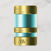 Eye Catching Gold en Glass Blauwgroen Fluids 3D Le Visitekaartje (Voorkant)