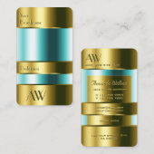 Eye Catching Gold en Glass Blauwgroen Fluids 3D Le Visitekaartje (Voorkant / Achterkant)