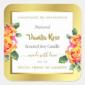 Eye Catching Gold en White Floral Product Labels (Voorkant)