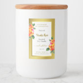 Eye Catching Gold Floral Product Labels Beauty & Voedselcontainer Etiket (Voorkant)