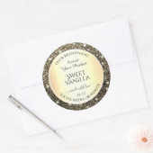Eye Catching Gold Glitter Product Packaging Labels (Envelop)
