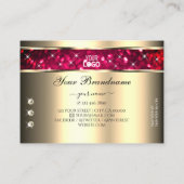 Eye Catching Gold Pink Glitter Diamonds Toevoegen  Visitekaartje (Achterkant)