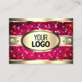 Eye Catching Gold Pink Glitter Diamonds Toevoegen  Visitekaartje (Voorkant)