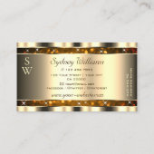 Eye Catching Gold Sinaasappel Glitter Sterren Mono Visitekaartje (Achterkant)