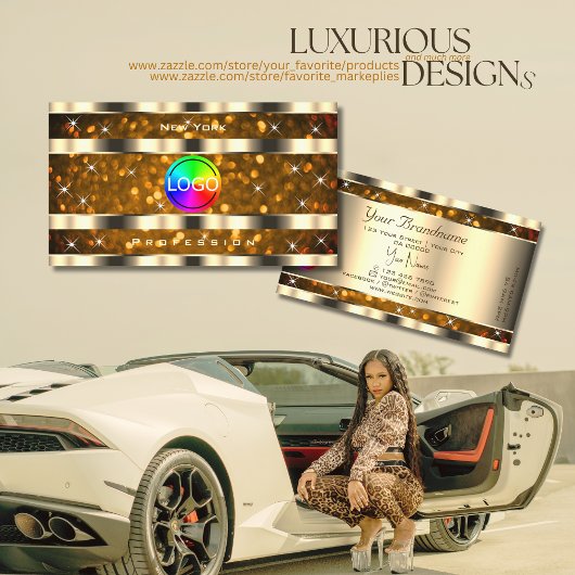 Eye Catching Gold Sinaasappel Glitter Sterren toev Visitekaartje