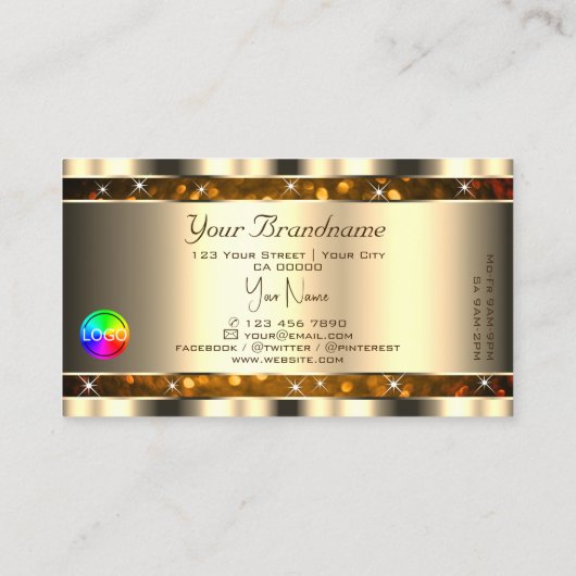 Eye Catching Gold Sinaasappel Glitter Sterren toev Visitekaartje (Achterkant)