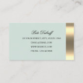 Eye Catching Lichtblauw met Gouden Veer Visitekaartje (Achterkant)
