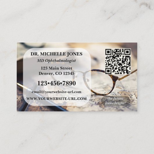 Eye Catching Ophthalmologist or Optometrist  Visitekaartje (Achterkant)