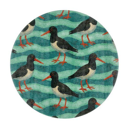 Eye Catching Oyster Catcher Snijplank (Voorkant)