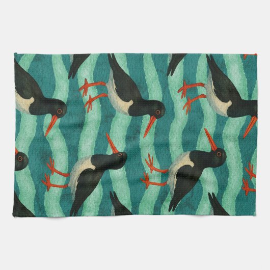 Eye Catching Oyster Catcher Theedoek (Horizontaal)