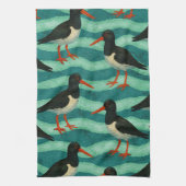 Eye Catching Oyster Catcher Theedoek (Verticaal)