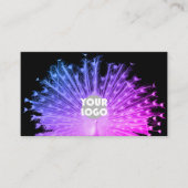 Eye Catching Paarse Roze Gradient Pauw en Logo Visitekaartje (Voorkant)