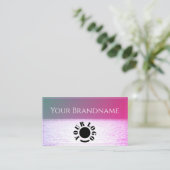 Eye Catching Pastel Ocean Pink Sunset Custom Logo Visitekaartje (Staand voorkant)