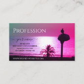 Eye Catching Pastel Ocean Pink Sunset Custom Logo Visitekaartje (Achterkant)