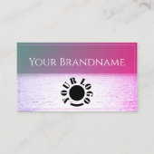 Eye Catching Pastel Ocean Pink Sunset Custom Logo Visitekaartje (Voorkant)