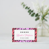 Eye Catching Pink Tiger Pattern Stylish Elegant Visitekaartje (Staand voorkant)