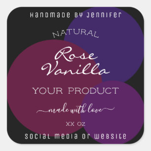 Eye Catching Product Label Paarse cirkels op zwart