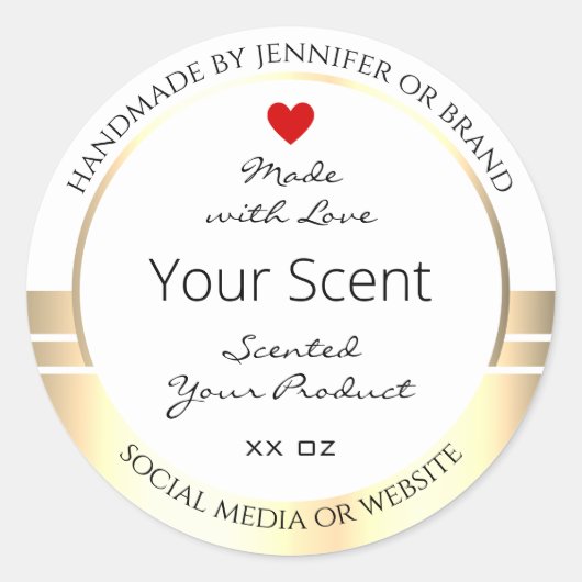 Eye Catching Product Packaging Labels White & Gold (Voorkant)